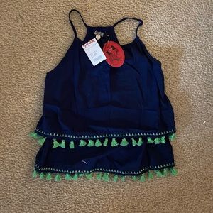 New Roof Girl Navy Top Girls Size 10/12